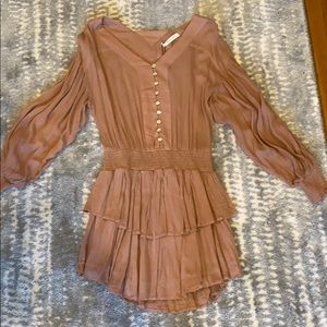 Adorable long sleeve peach dress